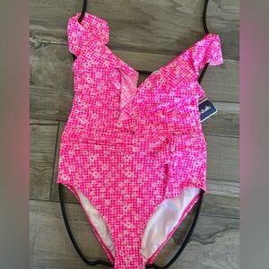 Lilly Pulitzer Vibrant Pink Ruffle One-Piece Swimsuit
